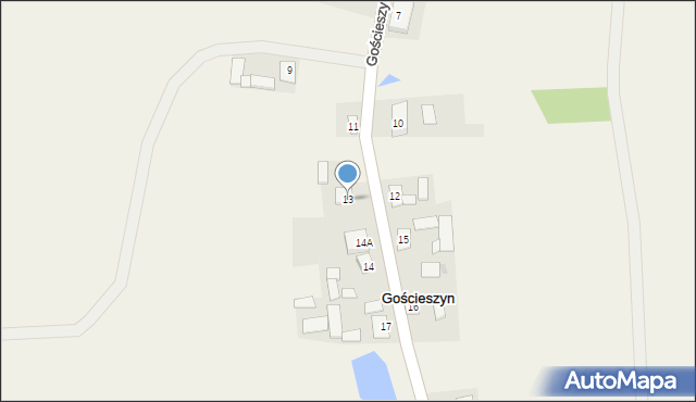 Gościeszyn, Gościeszyn, 13, mapa Gościeszyn