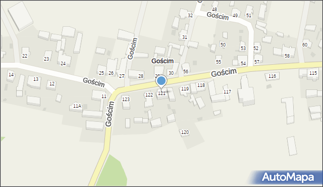 Gościm, Gościm, 121, mapa Gościm