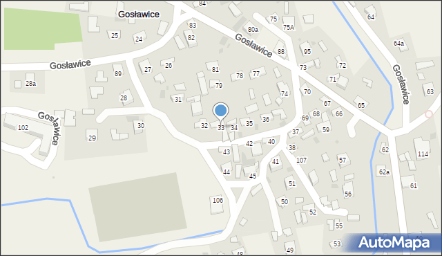 Gosławice, Gosławice, 33, mapa Gosławice