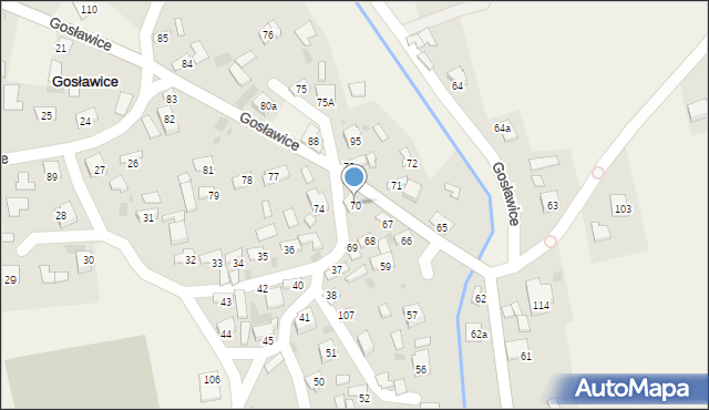 Gosławice, Gosławice, 70, mapa Gosławice