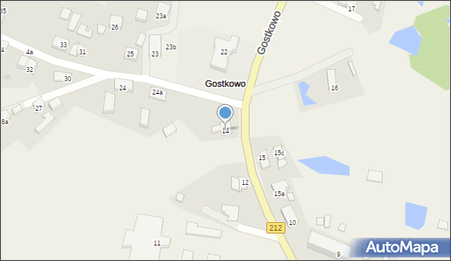 Gostkowo, Gostkowo, 14, mapa Gostkowo