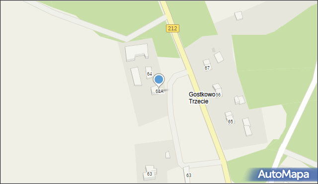 Gostkowo, Gostkowo, 64A, mapa Gostkowo