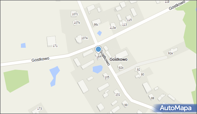 Gostkowo, Gostkowo, 107, mapa Gostkowo