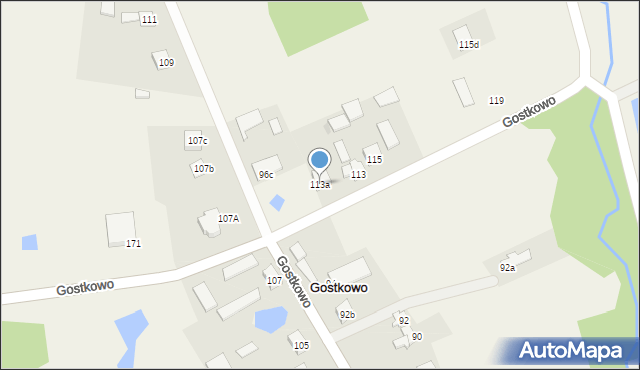 Gostkowo, Gostkowo, 113a, mapa Gostkowo