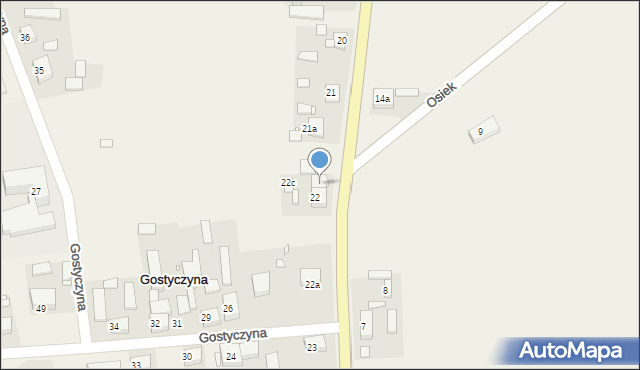 Gostyczyna, Gostyczyna, 22b, mapa Gostyczyna