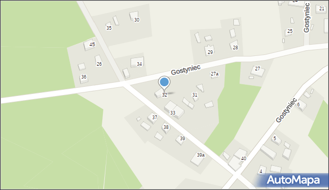 Gostyniec, Gostyniec, 32, mapa Gostyniec