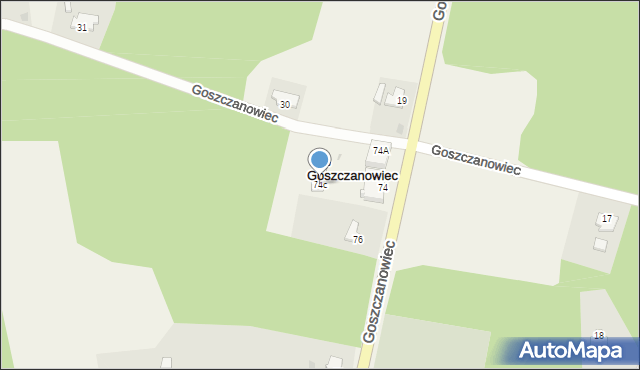 Goszczanowiec, Goszczanowiec, 74c, mapa Goszczanowiec