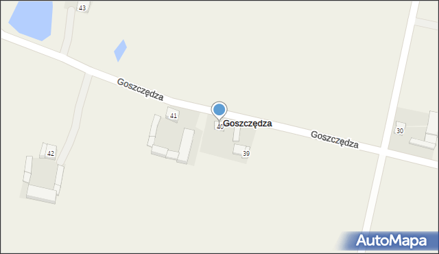 Goszczędza, Goszczędza, 40, mapa Goszczędza