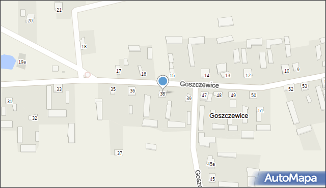 Goszczewice, Goszczewice, 38, mapa Goszczewice