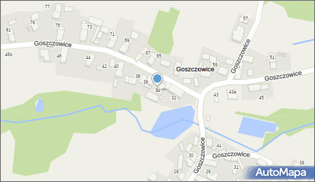 Goszczowice, Goszczowice, 34, mapa Goszczowice