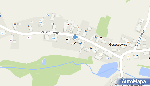 Goszczowice, Goszczowice, 42, mapa Goszczowice