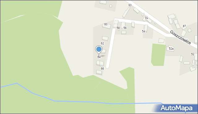 Goszczowice, Goszczowice, 64, mapa Goszczowice