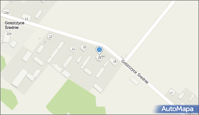 Goszczyce Średnie, Goszczyce Średnie, 19, mapa Goszczyce Średnie