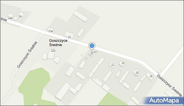 Goszczyce Średnie, Goszczyce Średnie, 22, mapa Goszczyce Średnie