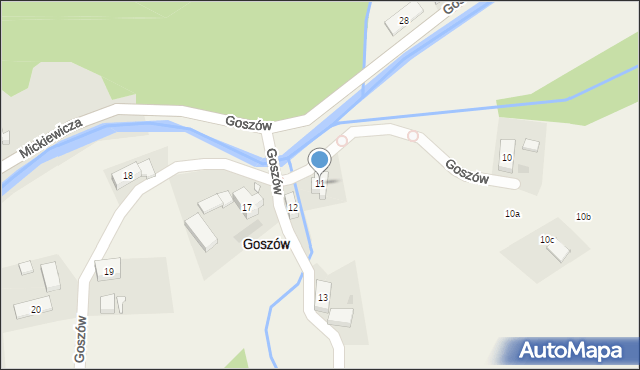 Goszów, Goszów, 11, mapa Goszów