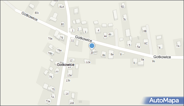 Gotkowice, Gotkowice, 10, mapa Gotkowice