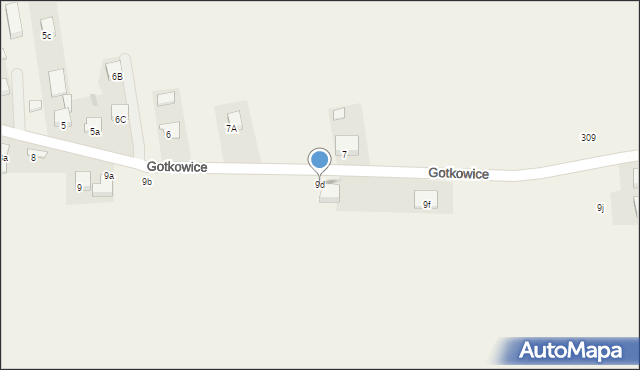 Gotkowice, Gotkowice, 9d, mapa Gotkowice