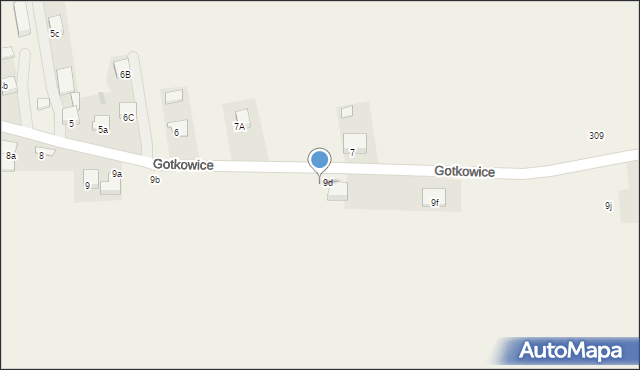 Gotkowice, Gotkowice, 9e, mapa Gotkowice