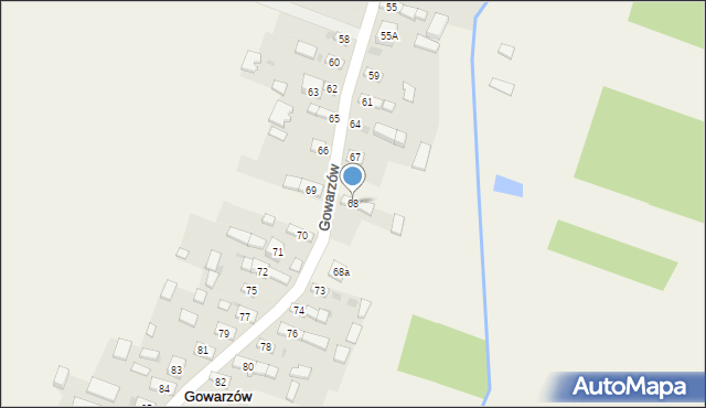 Gowarzów, Gowarzów, 68, mapa Gowarzów