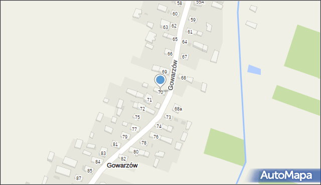 Gowarzów, Gowarzów, 70, mapa Gowarzów