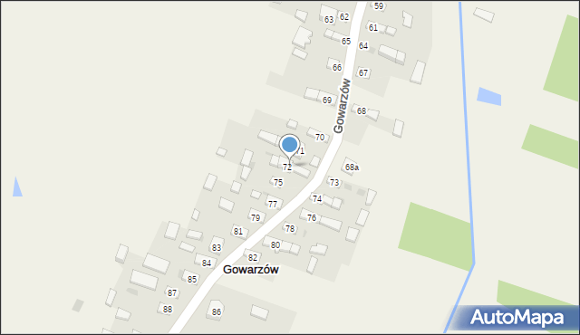 Gowarzów, Gowarzów, 72a, mapa Gowarzów