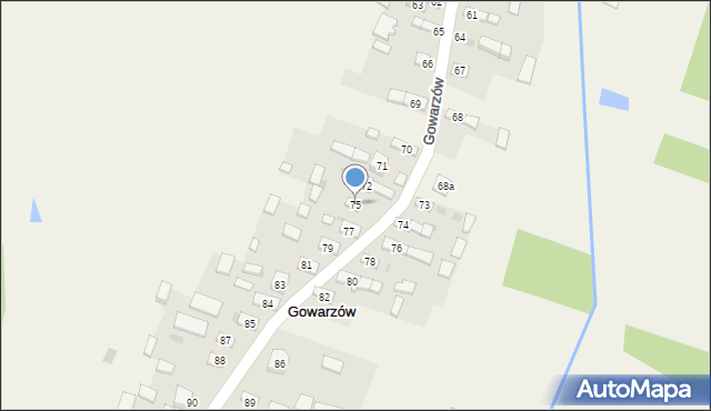 Gowarzów, Gowarzów, 75, mapa Gowarzów