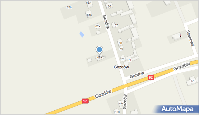 Gozdów, Gozdów, 69a, mapa Gozdów