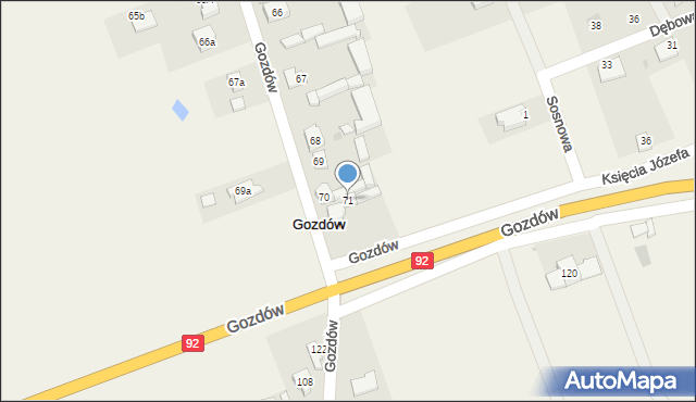 Gozdów, Gozdów, 71, mapa Gozdów