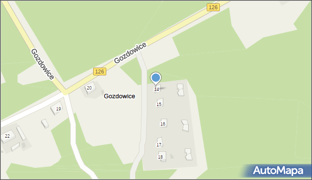 Gozdowice, Gozdowice, 14, mapa Gozdowice