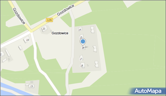 Gozdowice, Gozdowice, 16, mapa Gozdowice