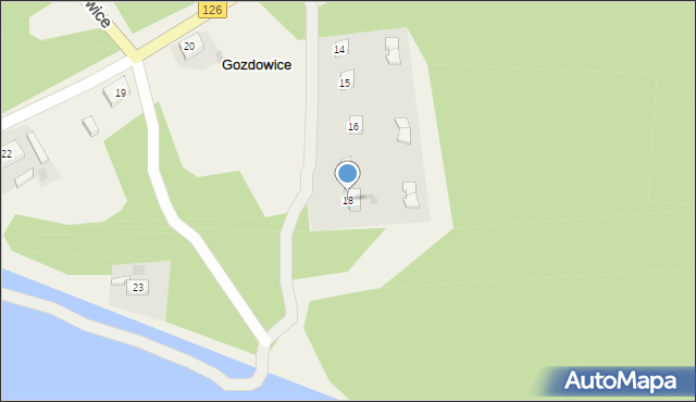 Gozdowice, Gozdowice, 18, mapa Gozdowice