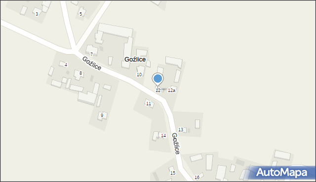 Goźlice, Goźlice, 12, mapa Goźlice