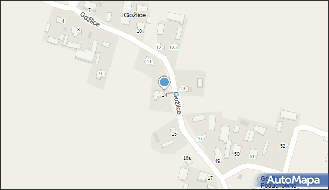 Goźlice, Goźlice, 14, mapa Goźlice