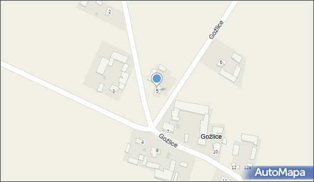 Goźlice, Goźlice, 5, mapa Goźlice