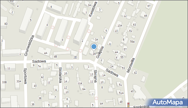 Grodzisk Mazowiecki, Gołębia, 1A, mapa Grodzisk Mazowiecki