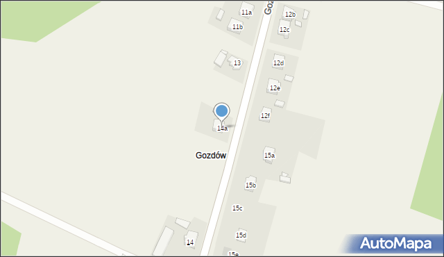 Grzymiszew, Gozdów, 14a, mapa Grzymiszew