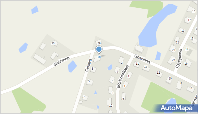 Gutkowo, Gościnna, 18, mapa Gutkowo