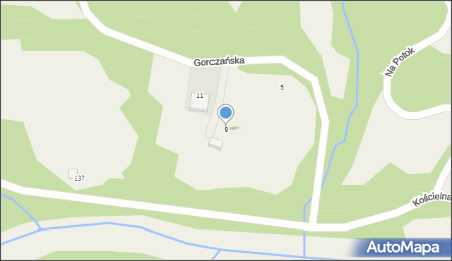 Harklowa, Gorczańska, 9, mapa Harklowa