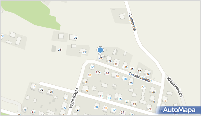 Horyniec-Zdrój, Godebskiego Cypriana, 25, mapa Horyniec-Zdrój