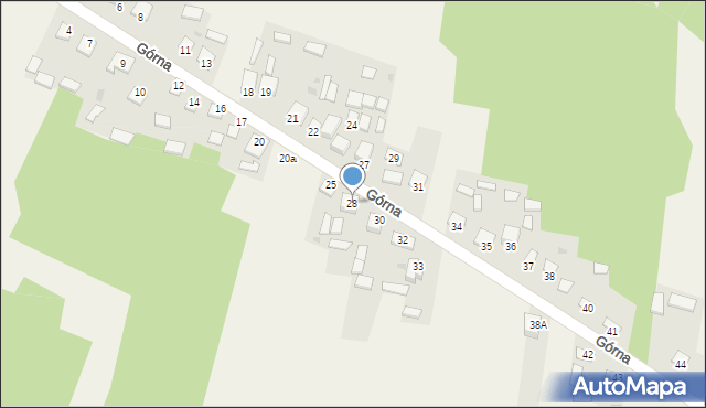 Hucisko, Górna, 28, mapa Hucisko