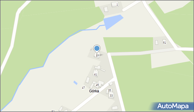 Hutki, Górka, 37, mapa Hutki