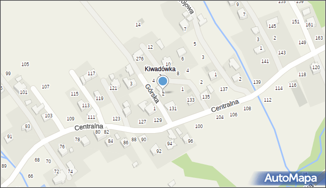 Izdebnik, Górska, 2, mapa Izdebnik