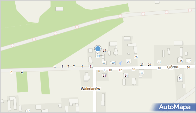 Janów, Górna, 13, mapa Janów