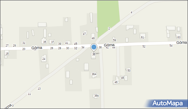 Janów, Górna, 36, mapa Janów