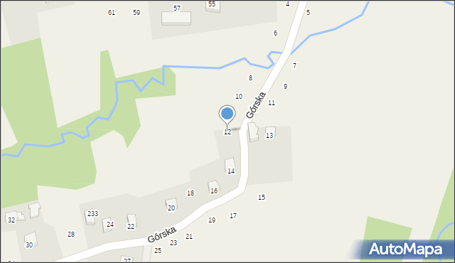 Jastrzębia, Górska, 12, mapa Jastrzębia