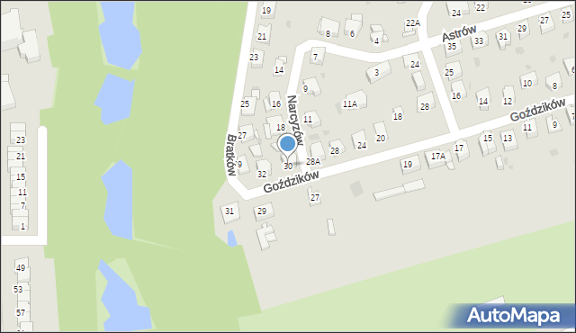 Jastrzębie-Zdrój, Goździków, 30, mapa Jastrzębie-Zdrój