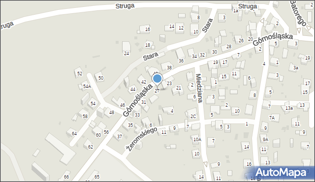 Jaworzno, Górnośląska, 27, mapa Jaworzno