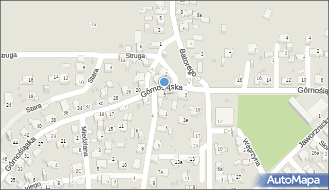 Jaworzno, Górnośląska, 5, mapa Jaworzno