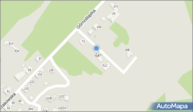 Jaworzno, Górnośląska, 51B, mapa Jaworzno