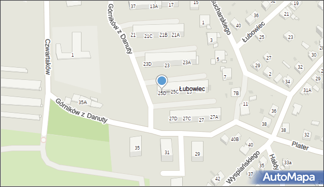 Jaworzno, Górników z Danuty, 25D, mapa Jaworzno